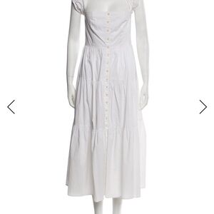 Staud Button-Front Tiered Dress